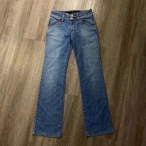 Blue Boot Cut Jeans with Classic Denim Wash